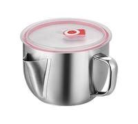 con filtro per olio - Separatore di grassi con coperchio, colino per sugo in acciaio inossidabile, separatore per zuppa e olio per uso cucina, gadget da cucina Colino per carne per grasso con m