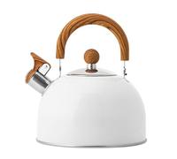 Con Fischio In Acciaio | Per Preparare Caffè Da 2,5 L Con Manico In Legno | Compatibile Con Cucina A Induzione Di Gas Universale | Caldaia Ad Acqua Calda Con Suono Di Fischio B