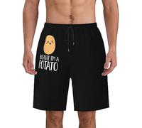 con Fodera A Rete Pantaloncini da Bagno Because I'm A Potato Beach Shorts Uomo Stampato Pantaloncini Spiaggia per Surf Piscina Nuoto XL