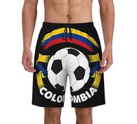 con Fodera A Rete Pantaloncini da Spiaggia Colombian Football Costume da Bagno Uomo Leisure Pantaloncini da Mare per Nuoto Piscina Vacanza 3XL