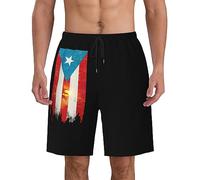 con Fodera A Rete Pantaloncini da Spiaggia Puerto Rico Flag Coconut Palm Trees Swim Shorts Uomo Asciugatura Rapida Pantaloncini da Mare per Surf Vacanza Piscina XL