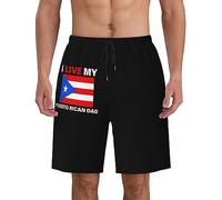 con Fodera A Rete Pantaloncini Mare I Love My Puerto Rican Dad Calzoncini da Nuotata Uomo Stampato Pantaloncini da Spiaggia per Surf Piscina Nuoto M