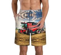 con Fodera A Rete Pantaloncini Spiaggia Company Farm Tractor Print Calzoncini da Beach Uomo Leisure Surf Pantaloncini per Vacanza Surf Piscina L