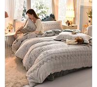 con Foglio Aderente Biancheria da Letto Inverno copripiumini Doppi Set di coperture per la Trapunta Morbida (Grigio Una Regina)