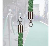 con gancio in oro/argento, barriera in corda di canapa intrecciata for divisorio, in da 1/2/3 metri, supporto for controllo folla, 3/4/5/7/8/9 piedi, in for la(Green-silver Hooks,1.5m/5ft)
