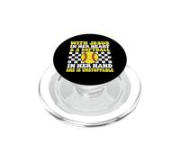 Con Gesù nel suo cuore e un softball in mano cristiano PopSockets PopGrip per MagSafe