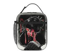 Con gocce di sangue, geisha giapponese, arte oscura, porta pranzo, riutilizzabile, a prova di perdite, portatile, isolato, per picnic, ufficio, escursionismo, pesca, borsa per il pranzo