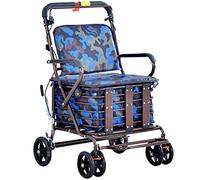 Con il deambulatore Seat Rollator, Carrello della spesa pieghevole, deambulatore con schienale, freno, grande borsa for anziani