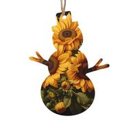 con il girasole giallo ornamento in legno ciondolo pupazzo di neve forma 4 pz per albero, parete e porta decorazione - stile vintage
