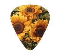 con il girasole giallo plettri per chitarra di dimensioni sottili, medie e spesse, set da 12 pezzi, adatto per chitarra elettrica e vari strumenti