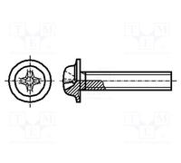 con la flangia 0,5 PH2 Phillips Testa: sferica Vite M3x5