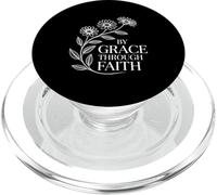 Con la grazia attraverso la fede Verso della Bibbia floreale ispiratrice PopSockets PopGrip per MagSafe