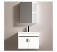Con Lavabo E Mobile Contenitore A Specchio, Mobile Da Bagno Sospeso | Lavabo A 2 Ante Con Chiusura Ammortizzata, Set Completo Di Mobili Per Bagno/guardaroba(bianca,5036)