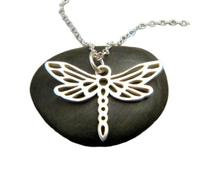 con libellulacollana in, argento sterling 925. Ciondolo a forma di libellula. Piccolo totem animale. Piccolo ciondolo a forma di insetto, semplice gioiello, catena 18 pollici|placcato argento|_3162