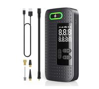 Con luce LED, display LCD digitale, manometro portatile for pneumatici, compressore d'aria for gonfiaggio pneumatici, pompa dell'aria da 150 PSI e 120 W.(Black)