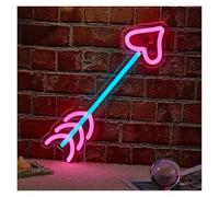 con Luce per Decorazione e Atmosfera Insegna Al Neon A Forma Di Cuore A Forma Di Freccia Per Casa, Feste, Giardino, Uomo, Donna, Festa Della Mamma, Matrimoni, Camera Da Letto, Luci D'amore, Angelo