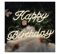 con Luce per Decorazione e Atmosfera Insegna al Neon A LED Happy Birthday per La Decorazione da Parete della Stanza del Ristorante della Festa di Compleanno