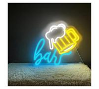 con Luce per Decorazione e Atmosfera Insegna Al Neon Per Birra, Luce LED Dimmerabile, Alimentata Tramite USB, Per Ristoranti, Feste, Negozi, Pub, Atmosfera, Decorazione Da Parete 39.3cmx30cm