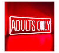 con Luce per Decorazione e Atmosfera Insegna Al Neon Rossa 'Adults Only'Versatile Decorazione Da Parete Per Feste, Camere Da Letto, Bar, Caverne Degli Uomini, Lampade 40cmх16cm