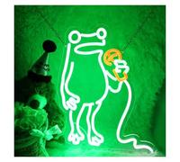 con Luce per Decorazione e Atmosfera La Rana Canta Il Segno del Neon LED Dimmabile della Luce degli Animali per La Decorazione della Parete della Stanza dei Bambini Ristorante Bar Pub 31cmx37cm