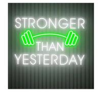 con Luce per Decorazione e Atmosfera Stronger Than Yesterday Lettera Insegne al Neon Alimentate Tramite USB Luminosità Regolabile Luci Neon Adatte per La Decorazione di Stanze E Negozi 35cmx50cm(G)