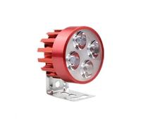 con luci di Marcia Diurna a Luce Bianca 5 Colori 4 LED 12V-90V LED Moto E-Bike Faro Super Bright Light Lampadina Impermeabile Faro per Moto (Color : Red)