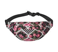 con motivo patchwork di cuori e rose per la corsa per donna e uomo a tracolla