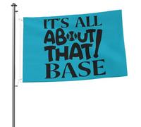 Con Occhielli Bandiera Pirata Baseball It'S All About That Base Bandiere Da Balcone Durevole Striscioni Di Bunting Per Parata Conferenza Decorazione 90X150Cm