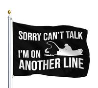 Con Occhielli Bandiera Pirata Sorry Can'T Talk I'M On Line Bandiere Da Giardino Resistente Allo Scolorimento Striscioni Di Bunting Per Bar Parata Celebrazione 90X150Cm