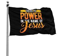Con Occhielli Bandiera Resistente Allo Scolorimento Flags There Is Power In The Name Of Jesus 90X150Cm Bandiera Pirata Per Interno Decorazione Balcone
