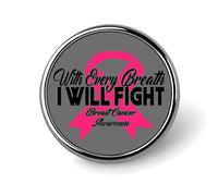 Con ogni respiro combatterò il cancro al seno Set di spille smaltate Guerriera contro il cancro Nastro rosa Guerriera contro il cancro Regalo con nastro per guerrieri Spilla da bavero Spilla combat