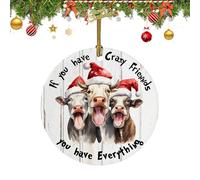 Con Palline Di Natale - Decorazione Natalizia In Acrilico 2D, Decorazione Invernale Festosa, Ornamento Da Fienile Per L'albero Di Natale | Per Soggiorno, Caminetto, Camera Da, Finestra O P