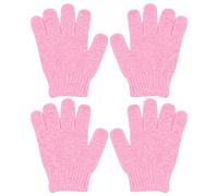 Con pasta, 4 guanti da doccia esfolianti, guanti da bagno bifacciali, pulizia profonda della pelle morta per massaggio spa beauty skin shower body scrubber accessori da bagno Double Head (A, A)