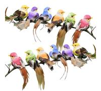 con piume finte - 12 piccoli ornamenti in schiuma, dettagli leggeri fatti a mano | Semplice pezzo decorativo per il progetto floreale del cortile di casa, miglioramento del design ďel layout a