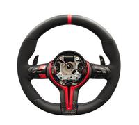 Con pulsante blu M1 M2 Volante in Alcantara compatibile con BMW F01 F07 F10 F11 F15 F16 F20 F22 F30 F31 F32 F34 F36 M3 F80 M4 F82(M3-Red)