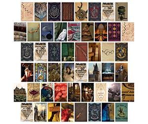 CON*QUEST Conquest Journals, collage da parete di Harry Potter Hogwarts, set di 50 stampe ufficiali del mondo magico, 10,2 x 15,2 cm, stampate su cartoncino di qualità, finitura opaca