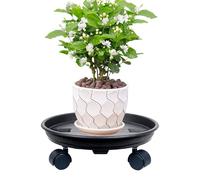 Con ruote - Vassoio mobile resistente | Rulli regolabili per vasi per piante con ruote | Resistente per fiori agrumi interni ed esterni giardino patio case