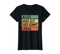 con Scritta Alles Wird Gut Hier kommt Lenja in Stile retrò Vintage Maglietta