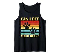 con Scritta Can I Pet Your Dog Vintage per Amanti dei Cani Canotta