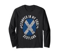 con Scritta «My Soul», Motivo: Bandiera Scozzese Scottish Pride Maglia a Manica