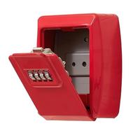 Con serratura a chiave con password a 4 cifre, cassaforte combinazione di chiavi sicura, cassetta sicurezza for nascoste impermeabile for interni ed esterni, home office, garage, scuola(Red)