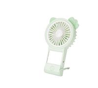 Con specchio Specchio di bellezza Mini ventilatore estivo Ventilatore portatile ricaricabile USB Simpatico raffreddamento muto for trucco Piccolo Vento Forte(Green-Cat)