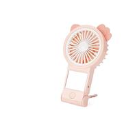 Con specchio Specchio di bellezza Mini ventilatore estivo Ventilatore portatile ricaricabile USB Simpatico raffreddamento muto for trucco Piccolo Vento Forte(Pink-Cat)