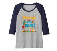 con Successo nella mia 4a Classe Maglia con Maniche Raglan, Donna, Navy/Grigio (Athletic Heather), M