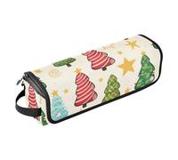 con tappetino resistente al calore per utensili caldi e accessori per la cura dei capelli, motivo albero di Natale con stelle borsa da viaggio per strumenti per capelli