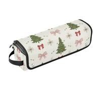 Con tappetino rimovibile resistente al calore per ferro arricciacapelli, piastra per capelli piatta, motivo pastorale natalizio da donna con custodia essenziale