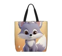 Con Tasca Interna Borsa Da Spiaggia Cute Fox Borsa Tote Tracolla Ecosostenibile Borsa Shopper Per Shopping, Scuola, Regali, 40X50X15Cm