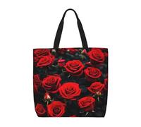 Con Tasca Interna Borsa Shopper Many Red Flowers Print Busta Spesa Impermeabile Borsa Stoffa Shopper Per Scuola, Uso Viaggi, Regali, 40X50X15Cm