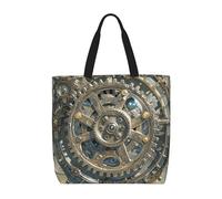 Con Tasca Interna Shopping Bag Steampunk Mechanical Gears1 Borsa Stoffa Shopper Impermeabile Borsa Donna Per Regali, Palestra, Shopping, 40X50X15Cm
