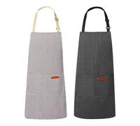 Con tasche, 2 pezzi, vestito per attività domestiche, grembiule da cucina a 2 tasche per chef, per server tecnici di unguicole, stilisti, pasticceria, giardinaggio, stoviglie grigliate, barbecue